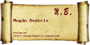 Mogán Beatrix névjegykártya